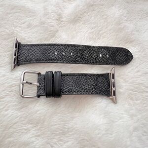 Coach Black Leather Apple Watch Band Strap for 38/40mm